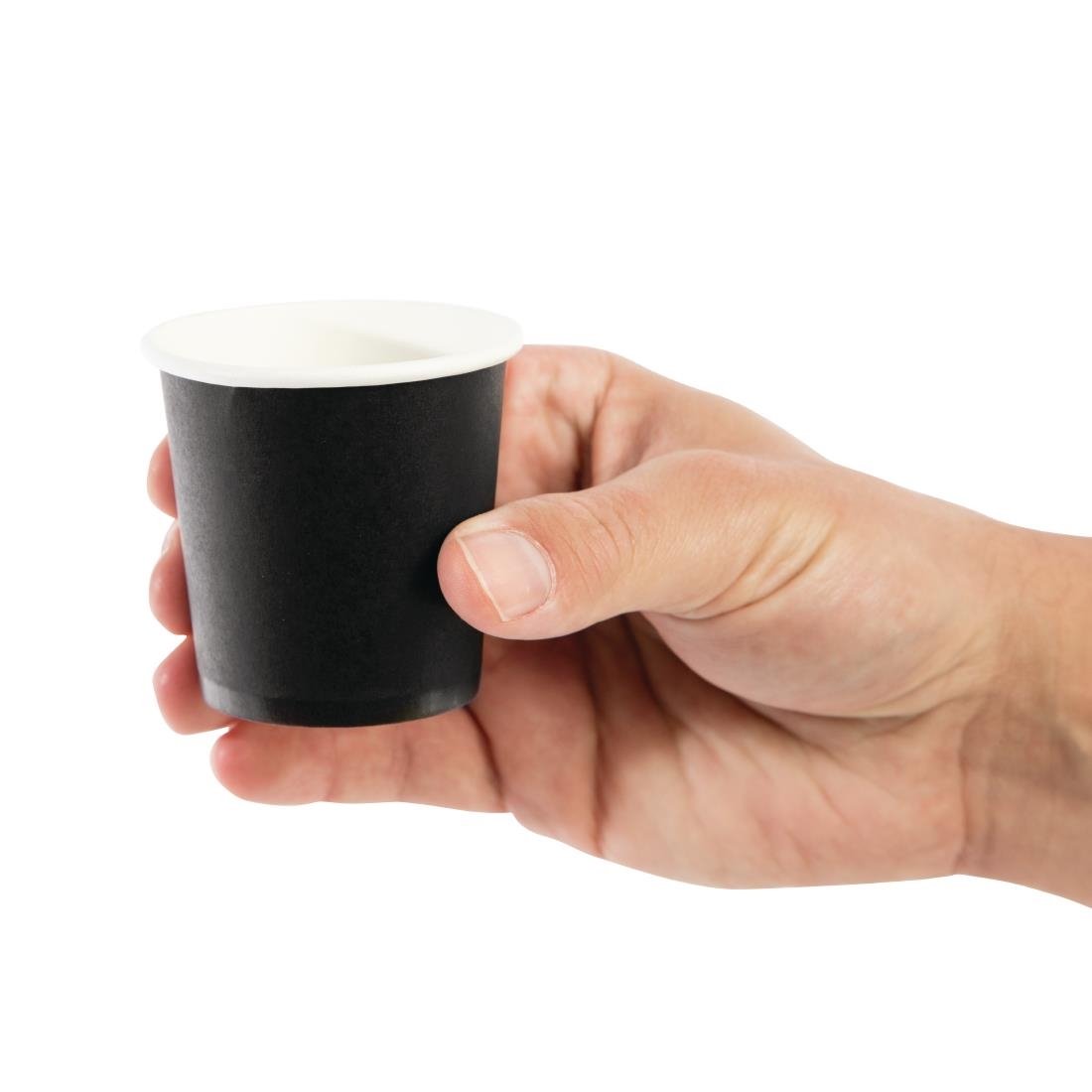 Fiesta Recyclable Espresso Cups Single Wall Black 114ml (50 Pack)