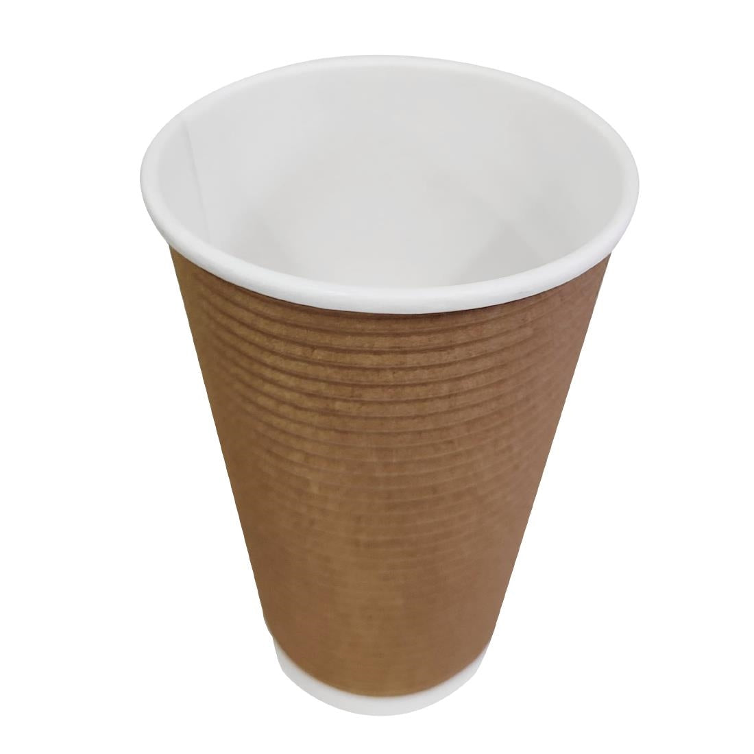 Fiesta Recyclable Coffee Cups Ripple Wall Kraft 455ml / 16oz (25 Pack)