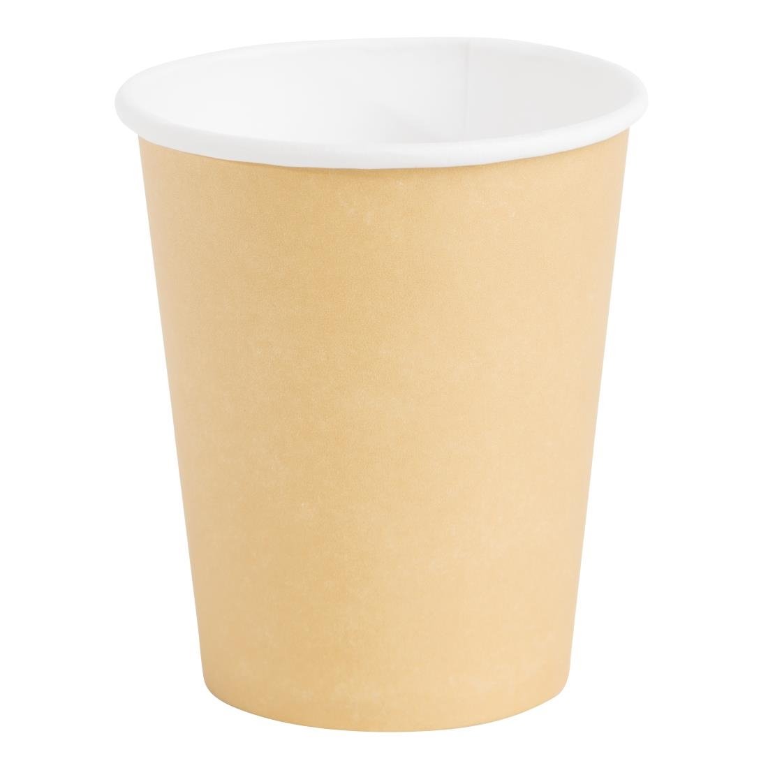 Fiesta Recyclable Coffee Cups Single Wall Kraft 225ml / 8oz (50 Pack)