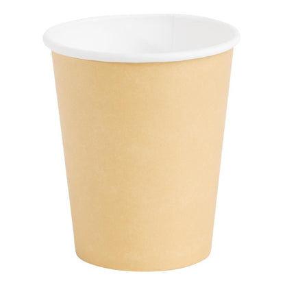 Fiesta Recyclable Coffee Cups Single Wall Kraft 225ml / 8oz (50 Pack)