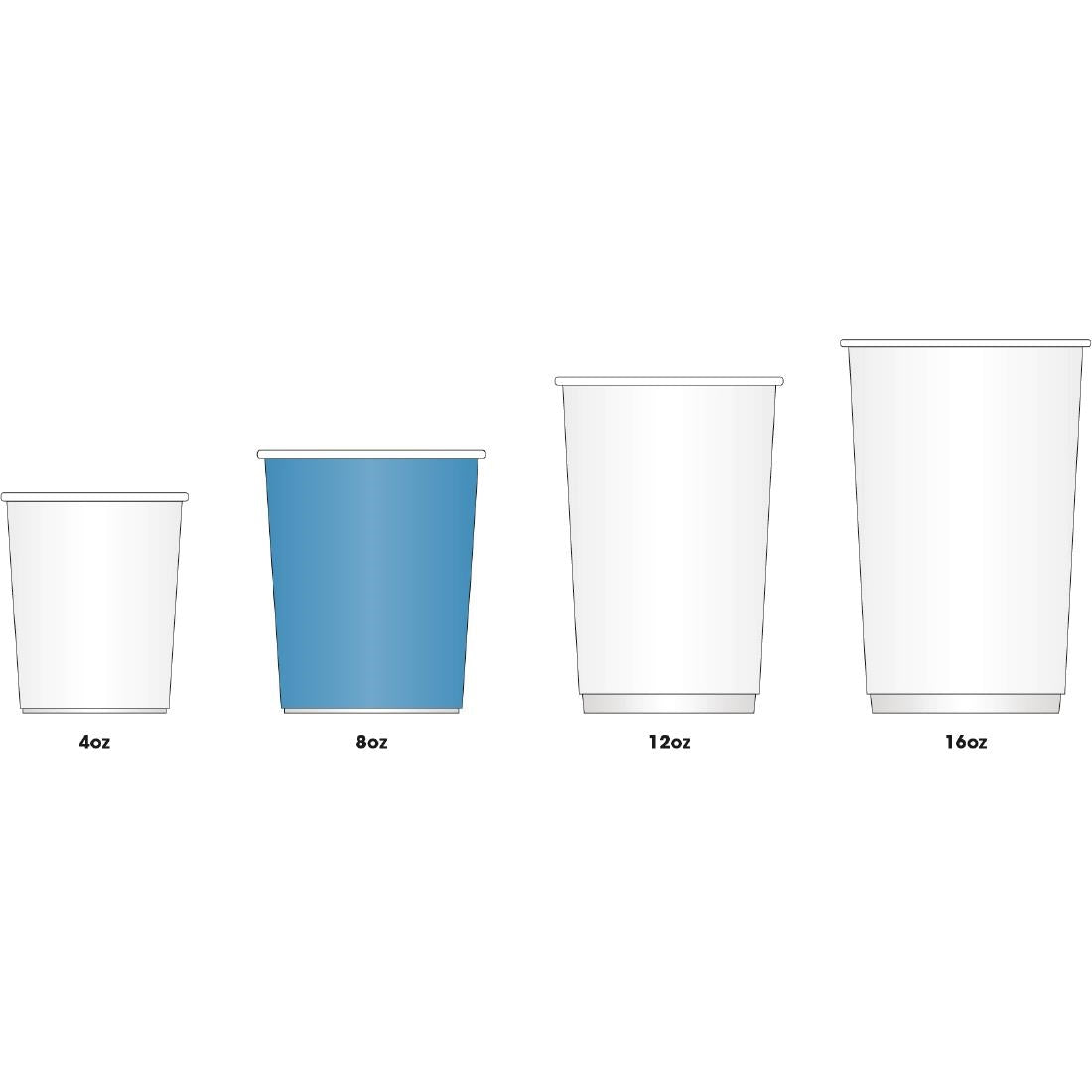 Fiesta Recyclable Coffee Cups Single Wall Black 225ml / 8oz (1000 Pack)