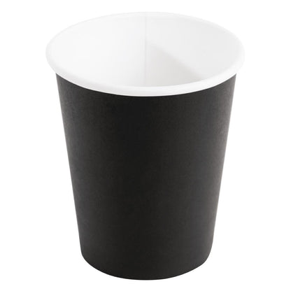 Fiesta Recyclable Coffee Cups Single Wall Black 225ml / 8oz (50 Pack)