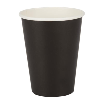 Fiesta Recyclable Coffee Cups Single Wall Black 340ml / 12oz (1000 Pack)