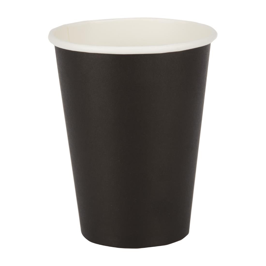 Fiesta Recyclable Coffee Cups Single Wall Black 340ml / 12oz (50 Pack)