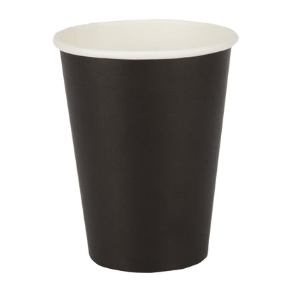Fiesta Recyclable Coffee Cups Single Wall Black 340ml / 12oz (50 Pack)