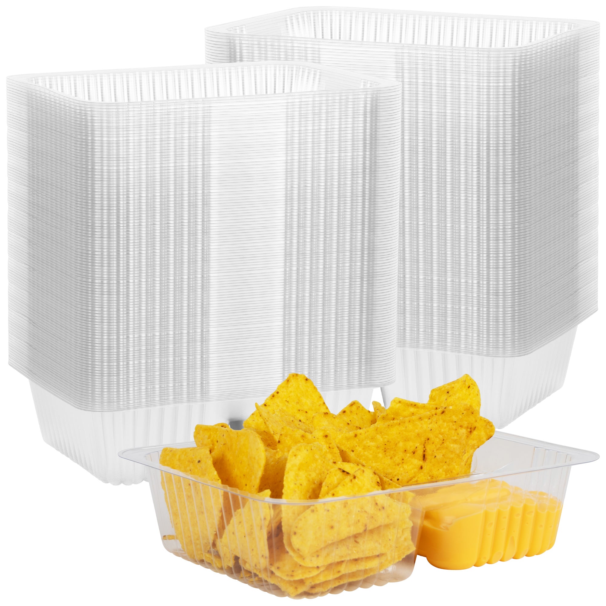 Dexlo Small Two-Compartment Nacho Trays - Pack of 500