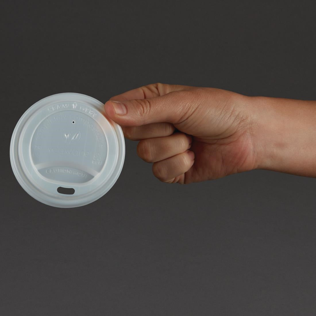 Vegware Compostable Coffee Cup Lids 225ml / 8oz (1000 pack)