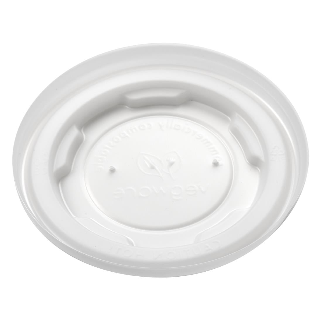 Vegware Compostable Hot Food Pot Flat Lids 170ml / 6oz and 230ml / 8oz
