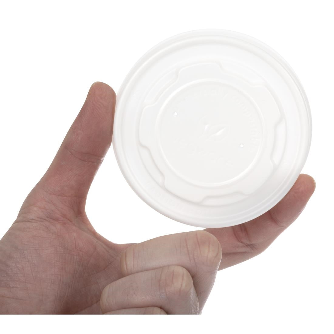 Vegware Compostable Hot Food Pot Flat Lids 170ml / 6oz and 230ml / 8oz
