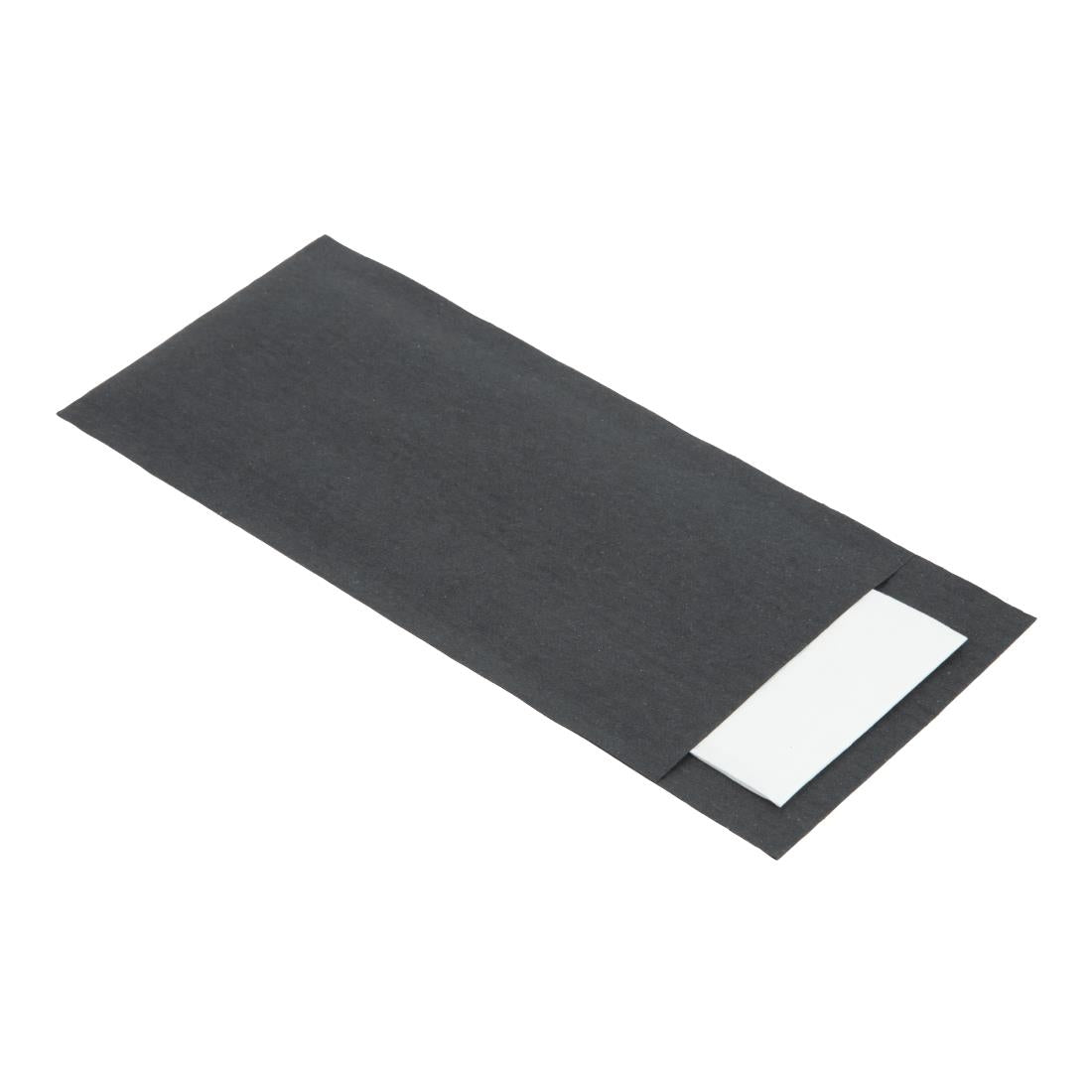 Europochette Black Cutlery Pouch with White Napkin (500 pack)