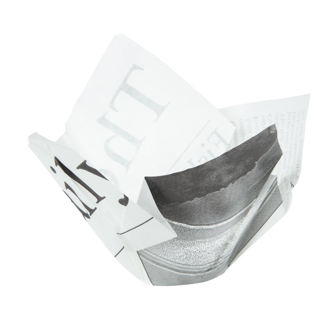 Grease-Resistant Paper Chip Crowns Newspaper Print (1100 pack)