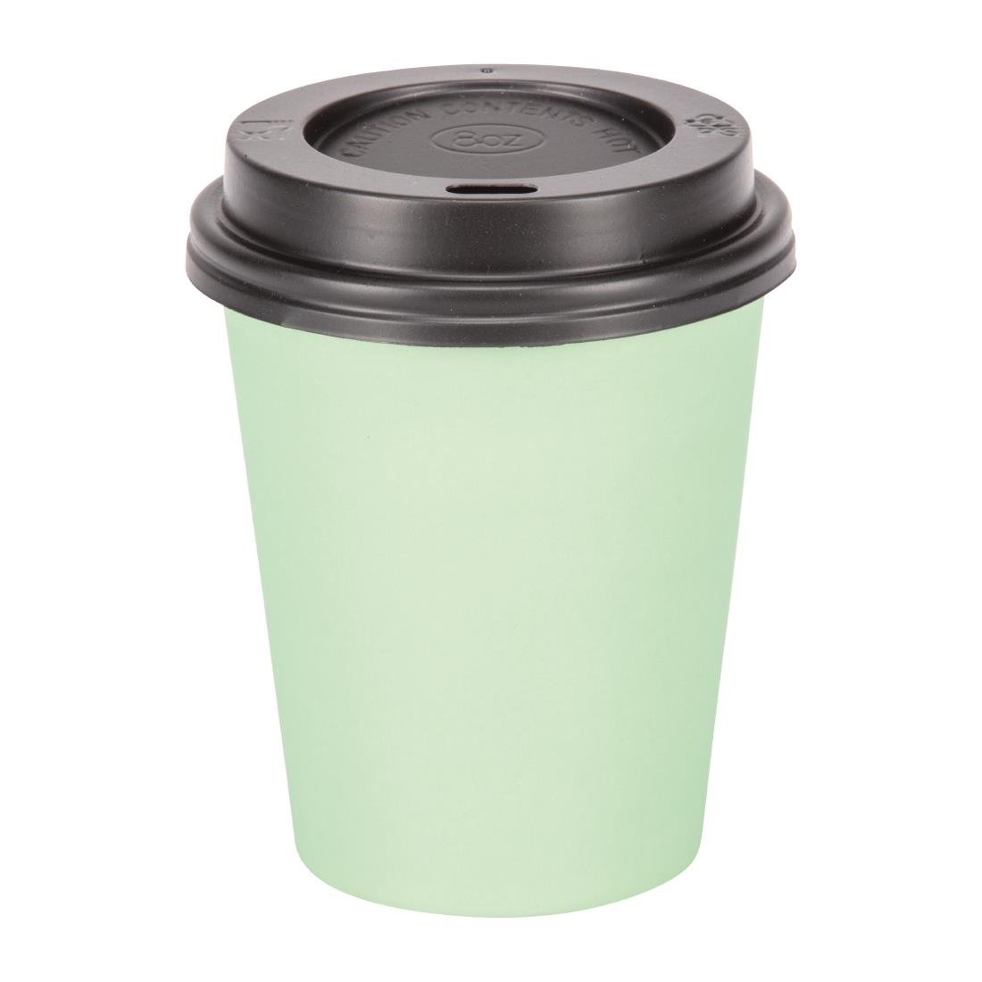 Fiesta Recyclable Coffee Cups Single Wall Turquoise 225ml / 8oz (50 Pack)