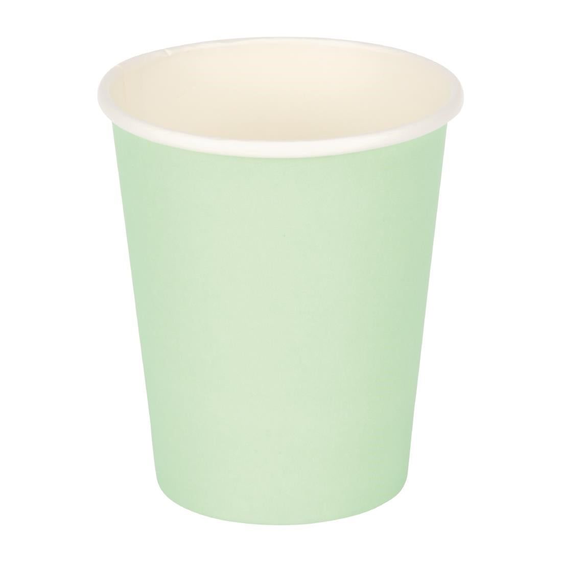 Fiesta Recyclable Coffee Cups Single Wall Turquoise 225ml / 8oz (1000 Pack)