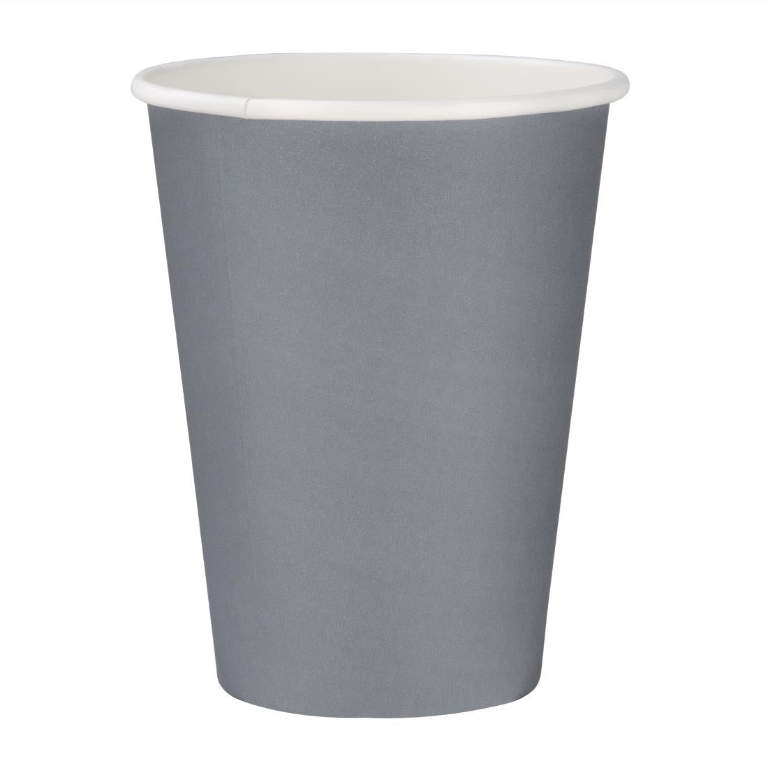Fiesta Recyclable Coffee Cups Single Wall Charcoal 340ml / 12oz (1000 Pack)