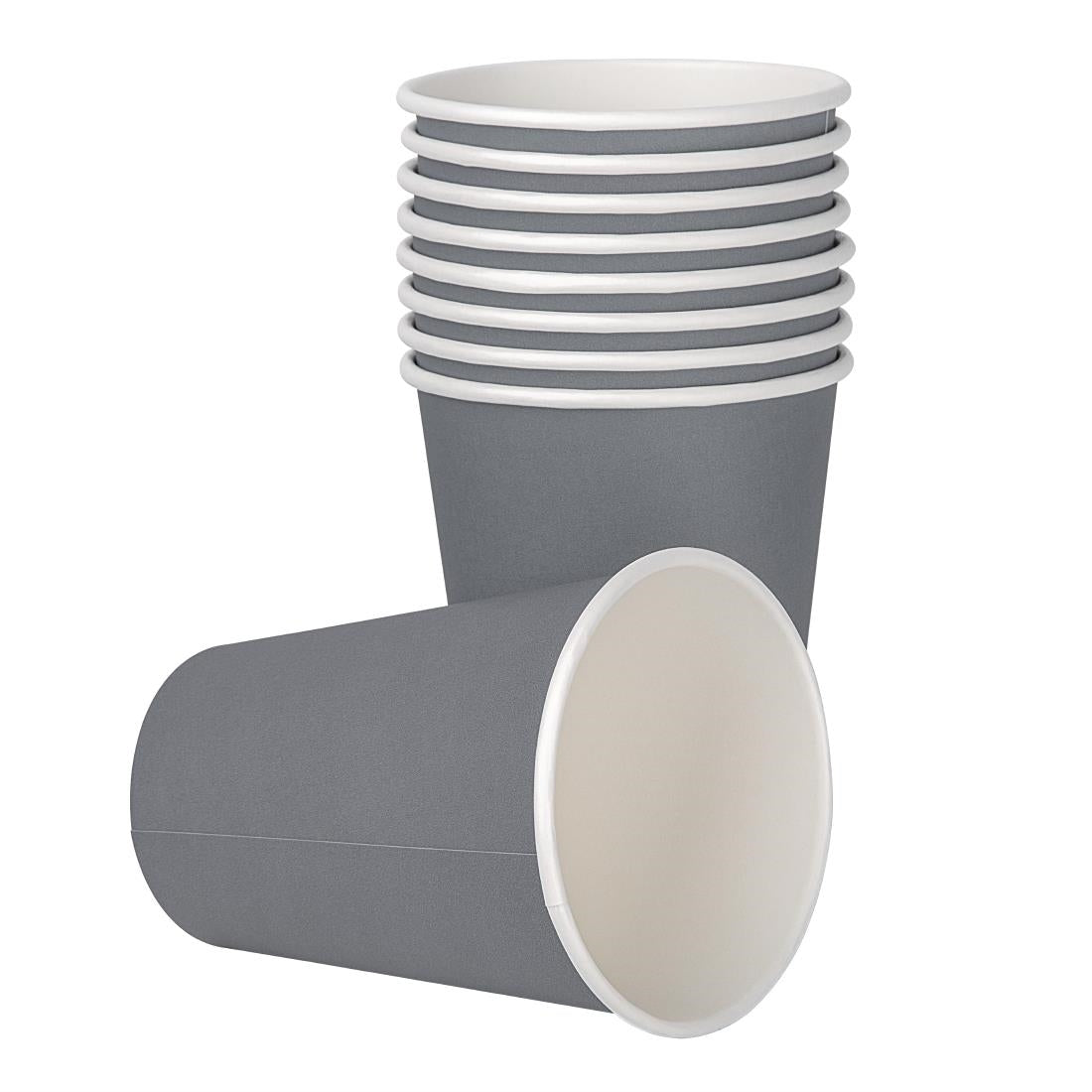 Fiesta Recyclable Coffee Cups Single Wall Charcoal 340ml / 12oz (1000 Pack)