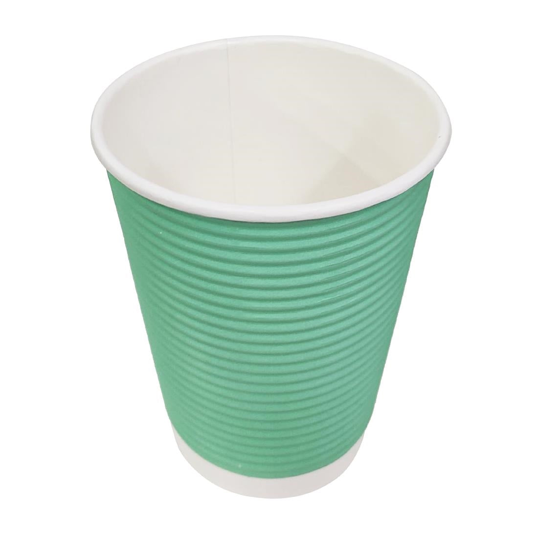 Fiesta Recyclable Coffee Cups Ripple Wall Turquoise 225ml / 8oz (500 Pack)