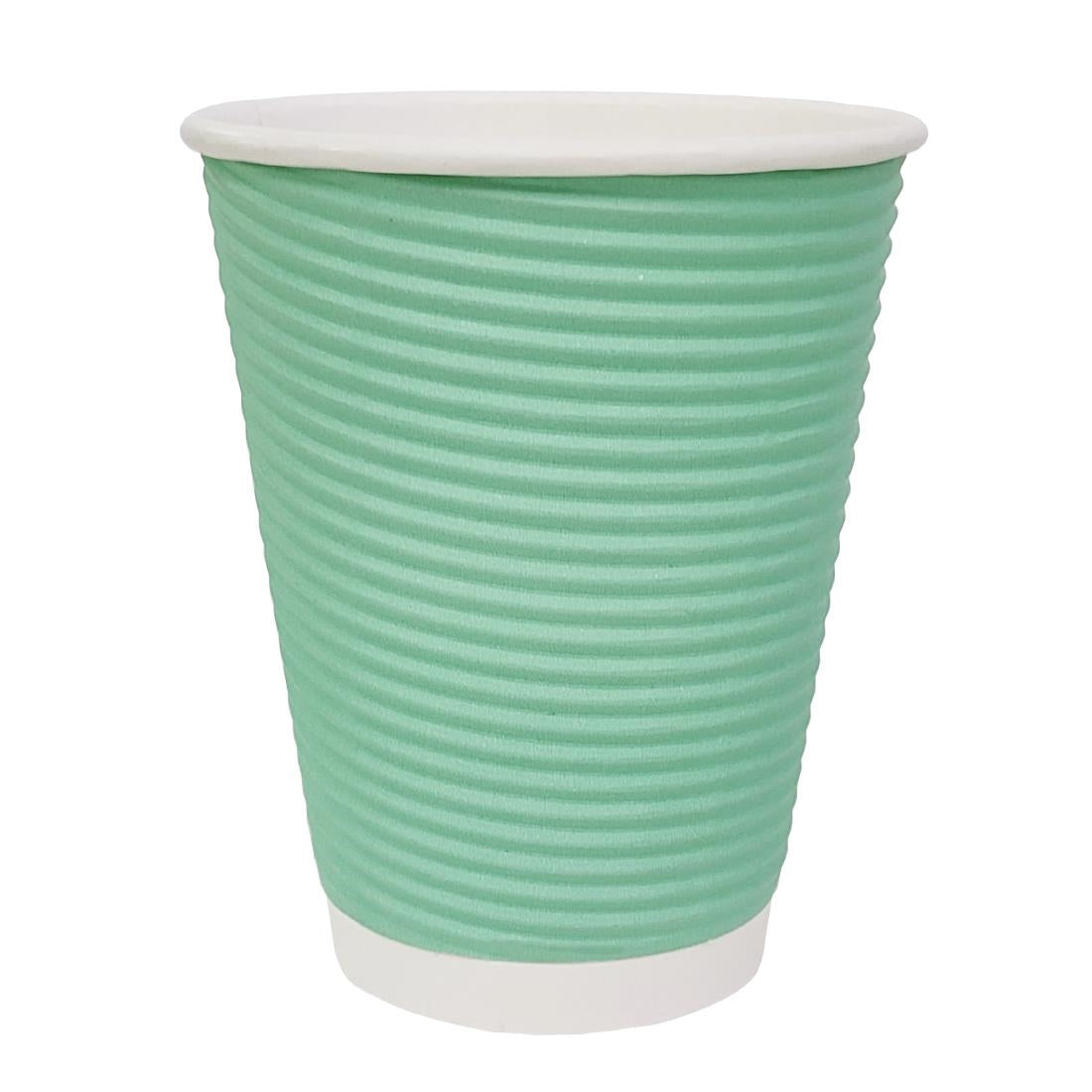 Fiesta Recyclable Coffee Cups Ripple Wall Turquoise 225ml / 8oz (500 Pack)
