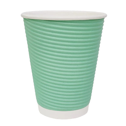 Fiesta Recyclable Coffee Cups Ripple Wall Turquoise 225ml / 8oz (500 Pack)