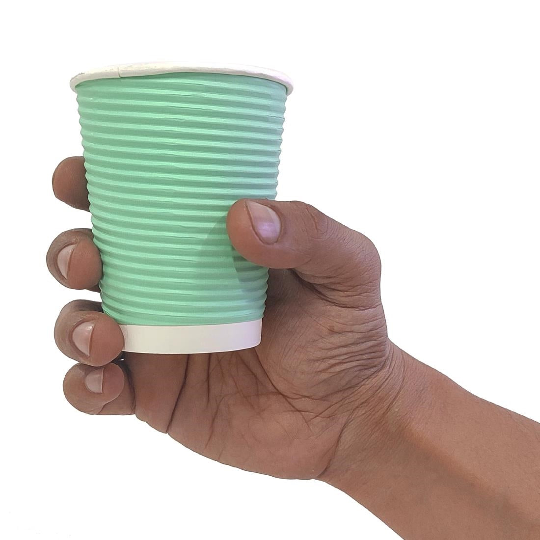 Fiesta Recyclable Coffee Cups Ripple Wall Turquoise 225ml / 8oz (500 Pack)