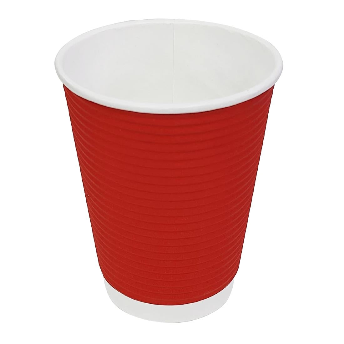 Fiesta Recyclable Coffee Cups Ripple Wall Red 340ml / 12oz (25 Pack)