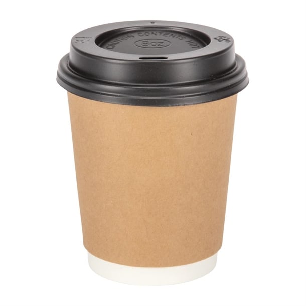 Fiesta Recyclable Coffee Cups Double Wall Kraft 225ml / 8oz (500 Pack)