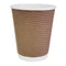 Fiesta Recyclable Coffee Cups Ripple Wall Kraft 225ml / 8oz - Pack of 500