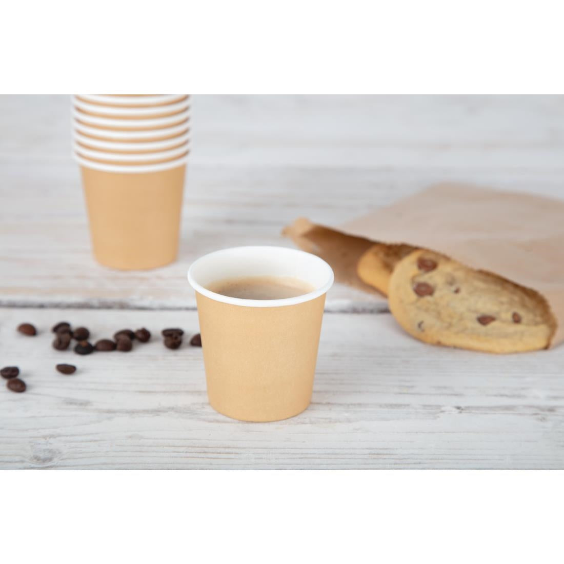 Fiesta Recyclable Espresso Cups Single Wall Kraft 114ml (50 Pack)