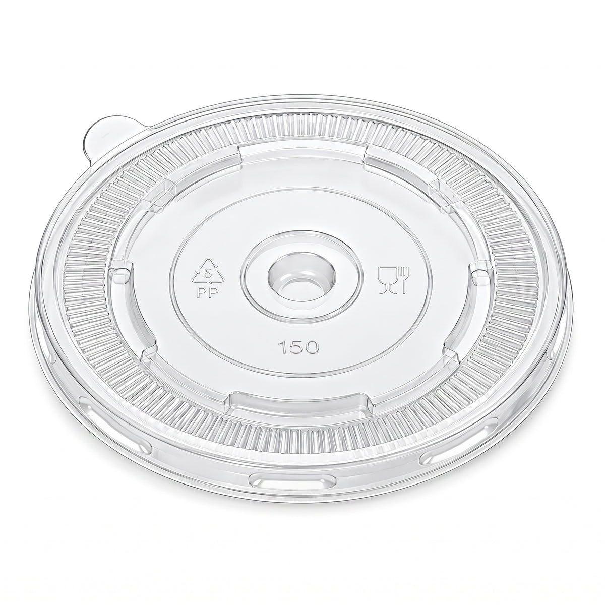 Clear plastic takeout container lid.