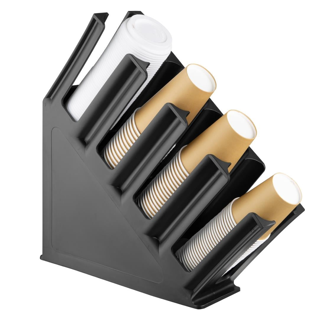 Olympia Kristallon Cup Holder 4-Slots Polypropylene Black