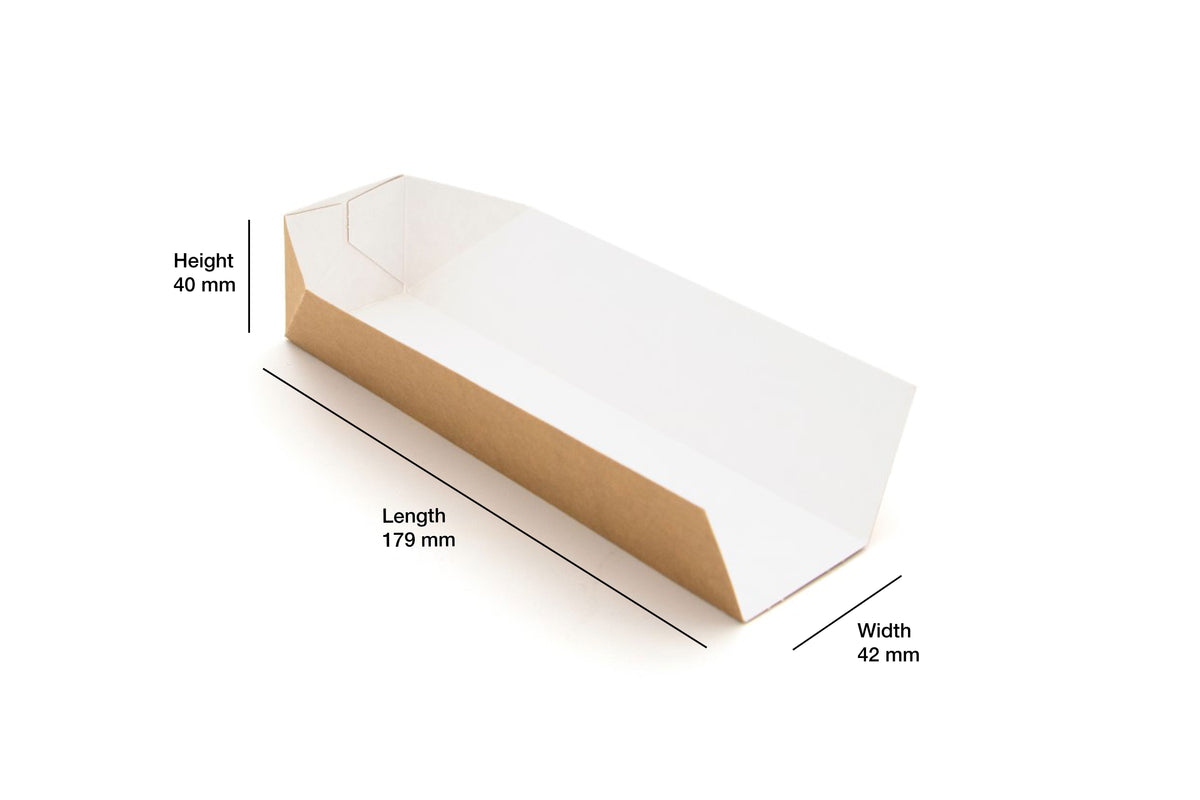 greenpak Compostable Hot Dog Tray 7" Kraft