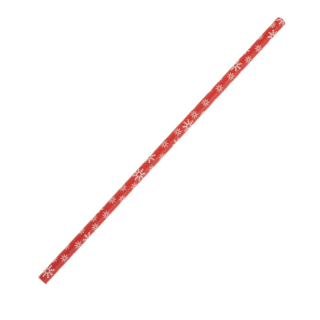 Fiesta Compostable Snowflake Paper Straws 210mm (250 Pack)