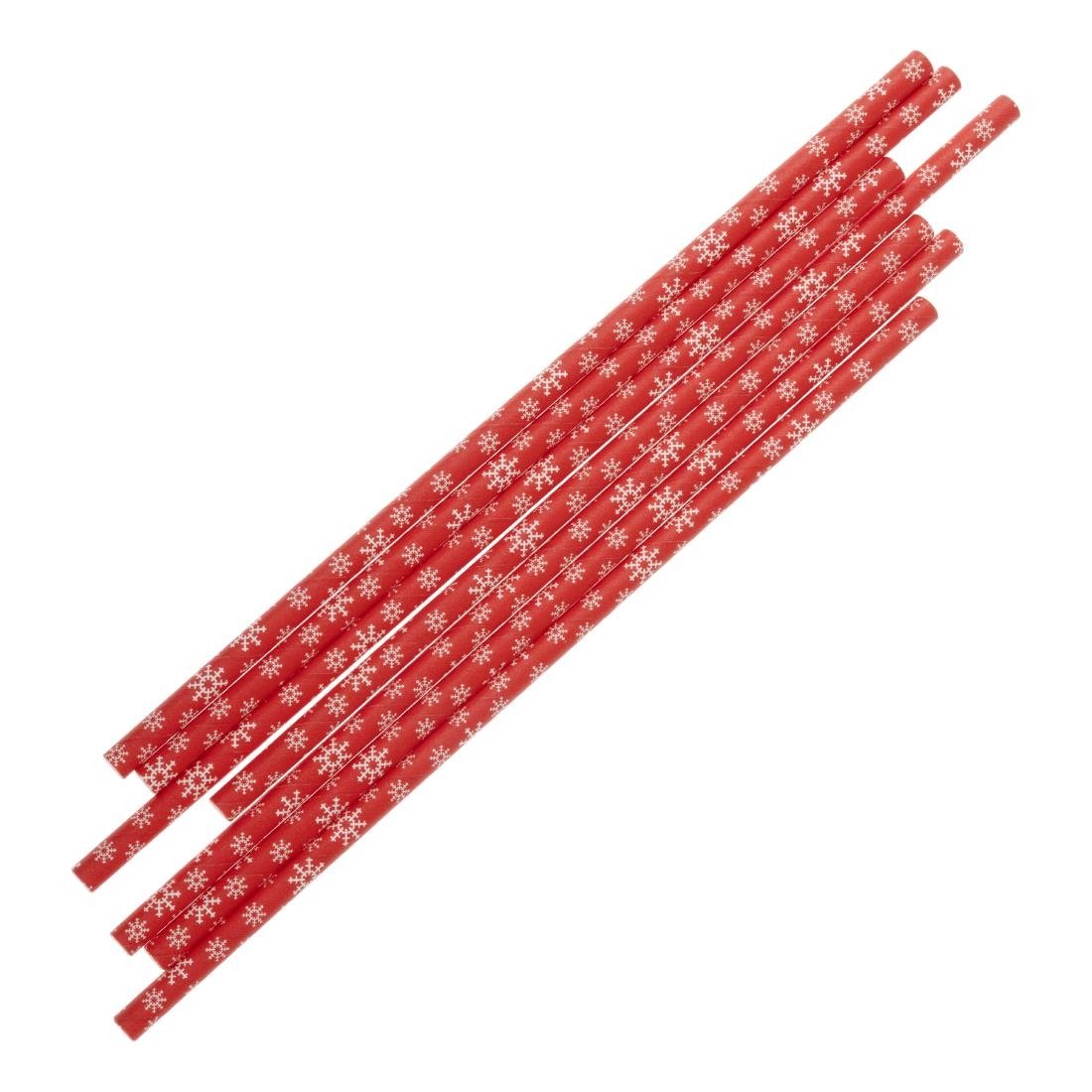 Fiesta Compostable Snowflake Paper Straws 210mm (250 Pack)