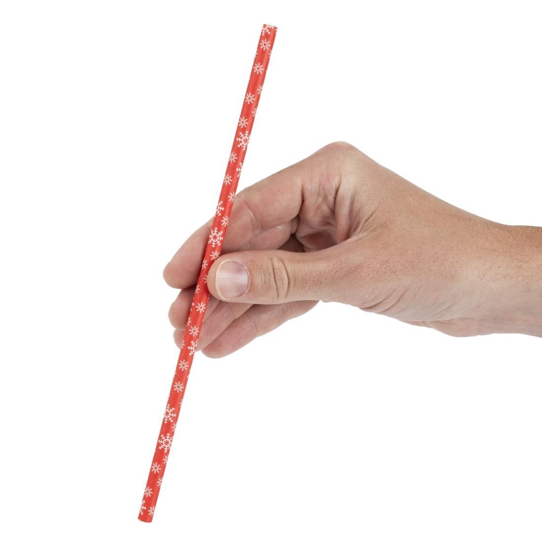 Fiesta Compostable Snowflake Paper Straws 210mm (250 Pack)