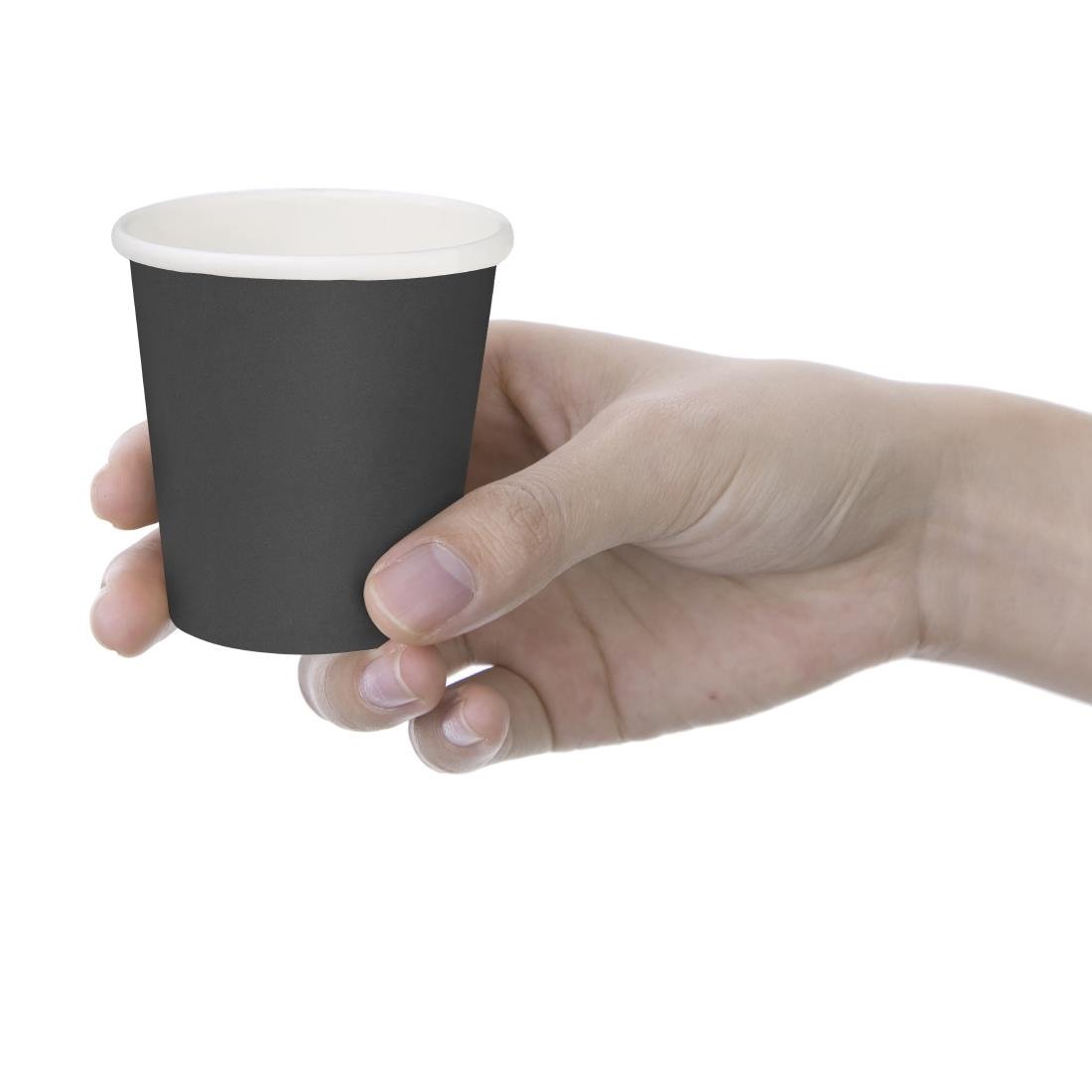Fiesta Recyclable Hot Cups Single Wall Black 6oz (50 Pack)