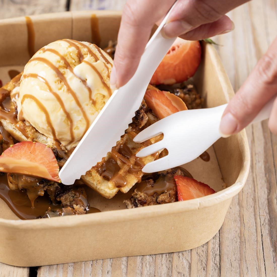 Fiesta Compostable Paper Forks 155mm (100 Pack)