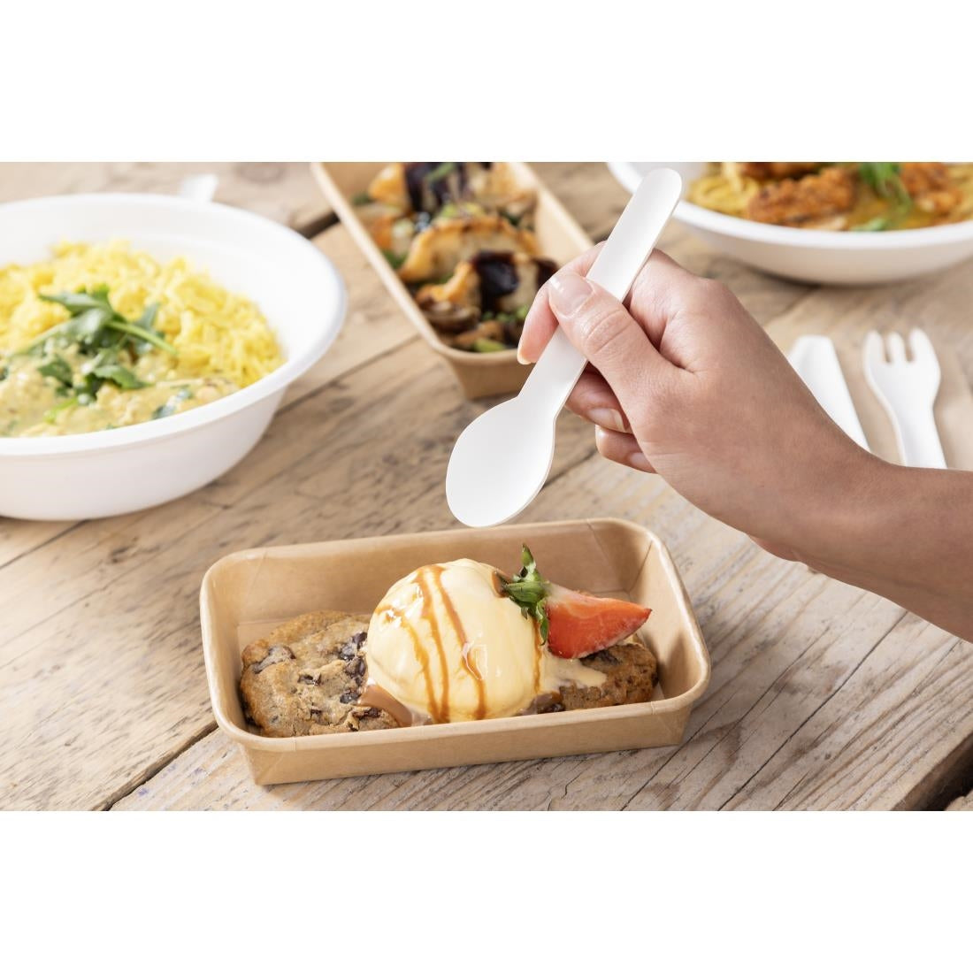 Fiesta Compostable Paper Teaspoons 132mm (100 Pack)