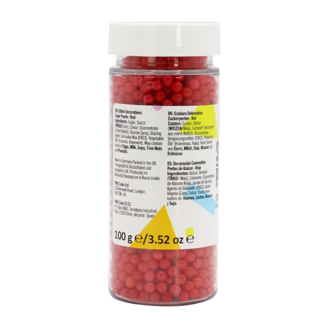 PME Sugar Pearls 100g - Red