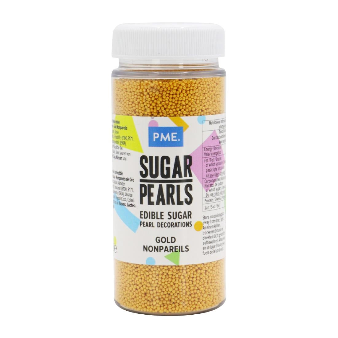 PME Sugar Pearls Nonpareils 100g - Gold