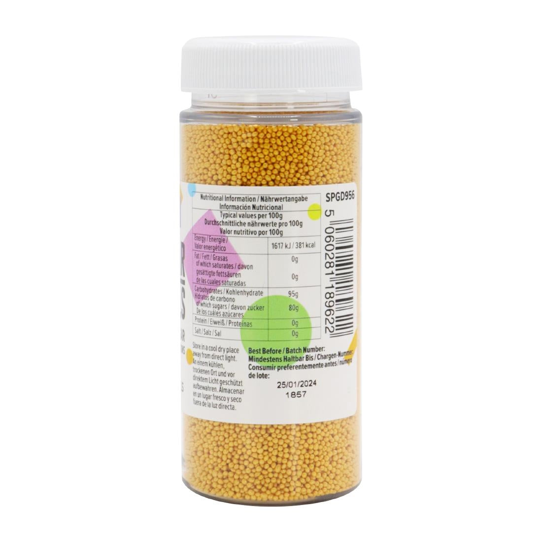 PME Sugar Pearls Nonpareils 100g - Gold