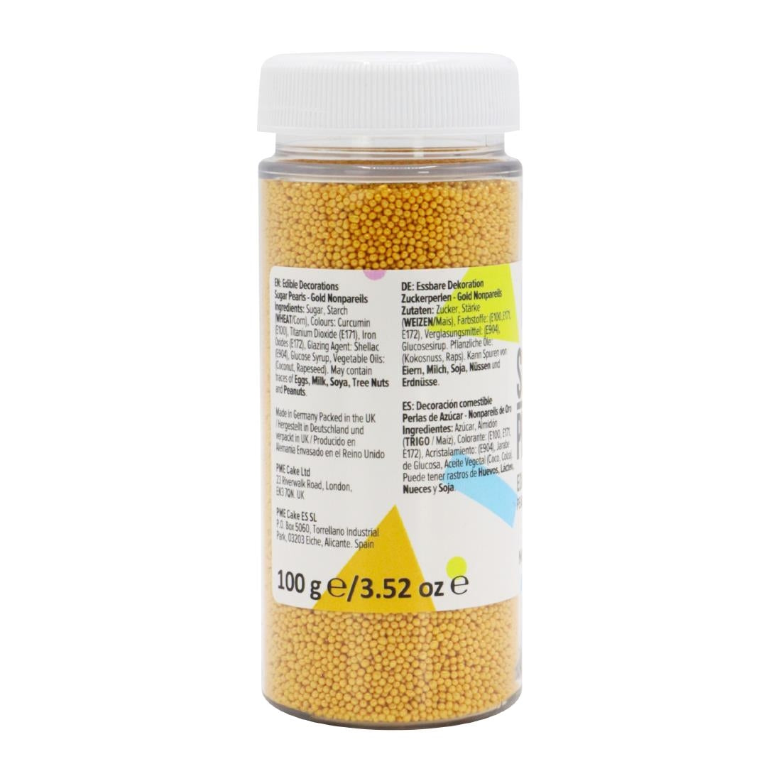PME Sugar Pearls Nonpareils 100g - Gold