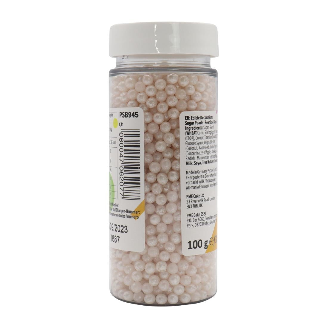 PME Sugar Pearls 100g - Pearlised Blush