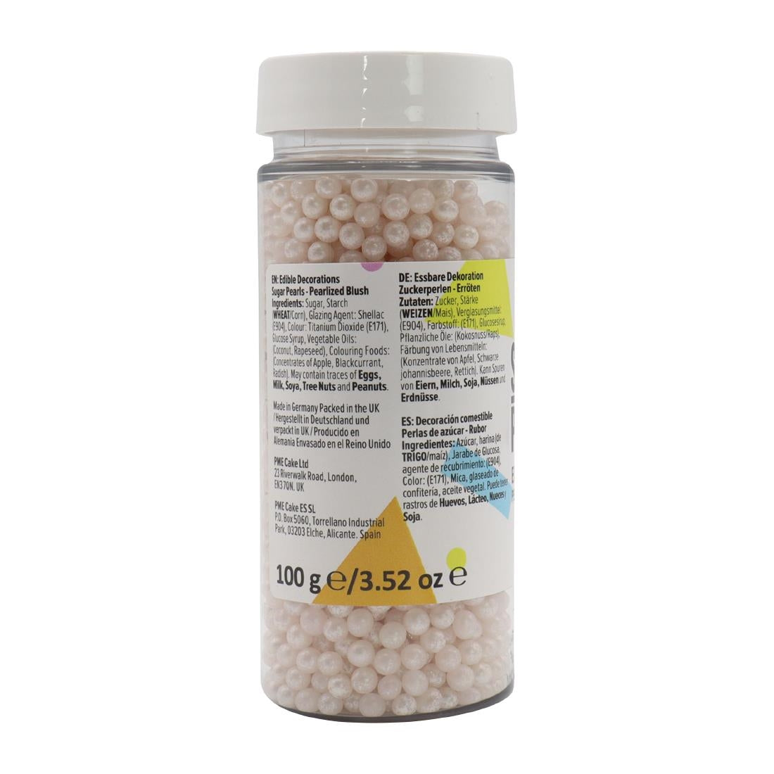 PME Sugar Pearls 100g - Pearlised Blush