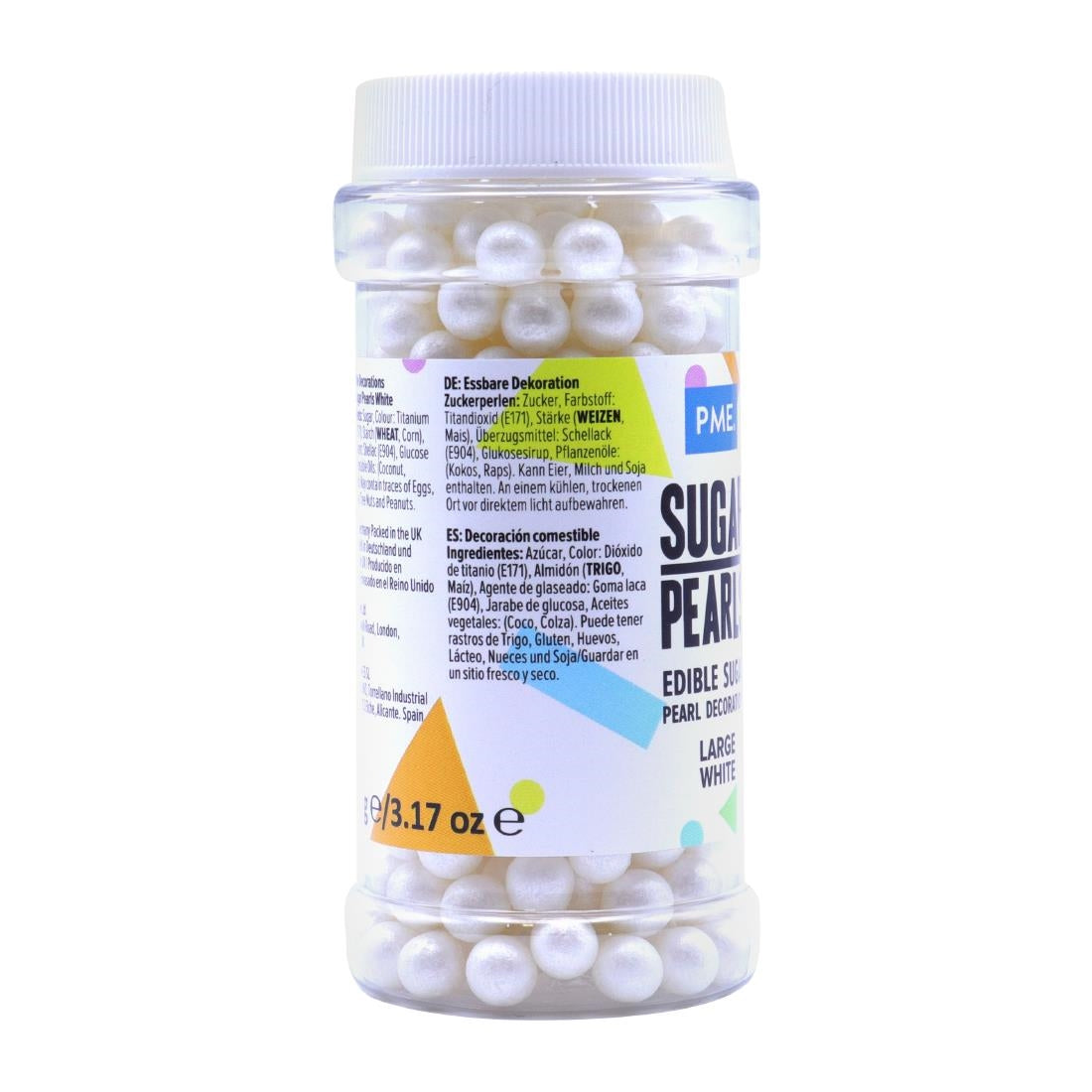 PME Large Sugar Pearls 90g - White