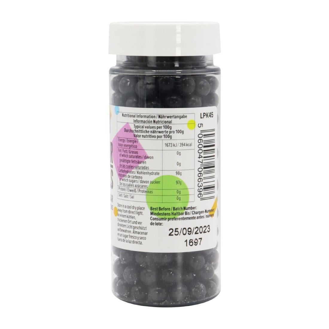 PME Large Sugar Pearls 90g - Black
