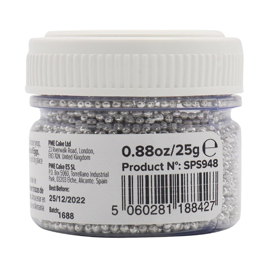 PME Silver Sugar Pearls 25g - Nonpareils