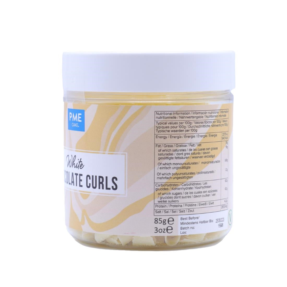PME Chocolate Curls White Chocolate 85g
