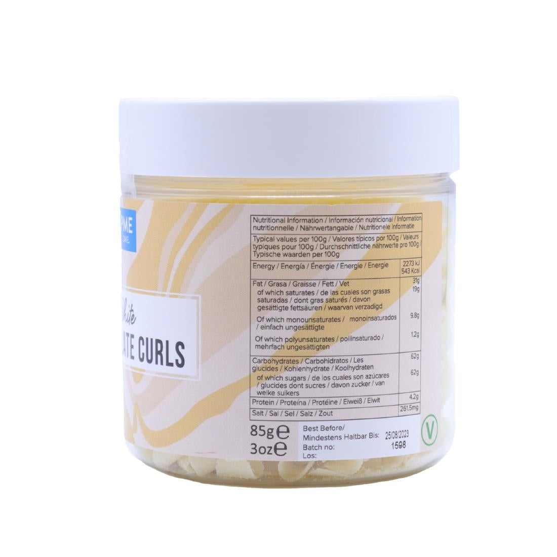 PME Chocolate Curls White Chocolate 85g
