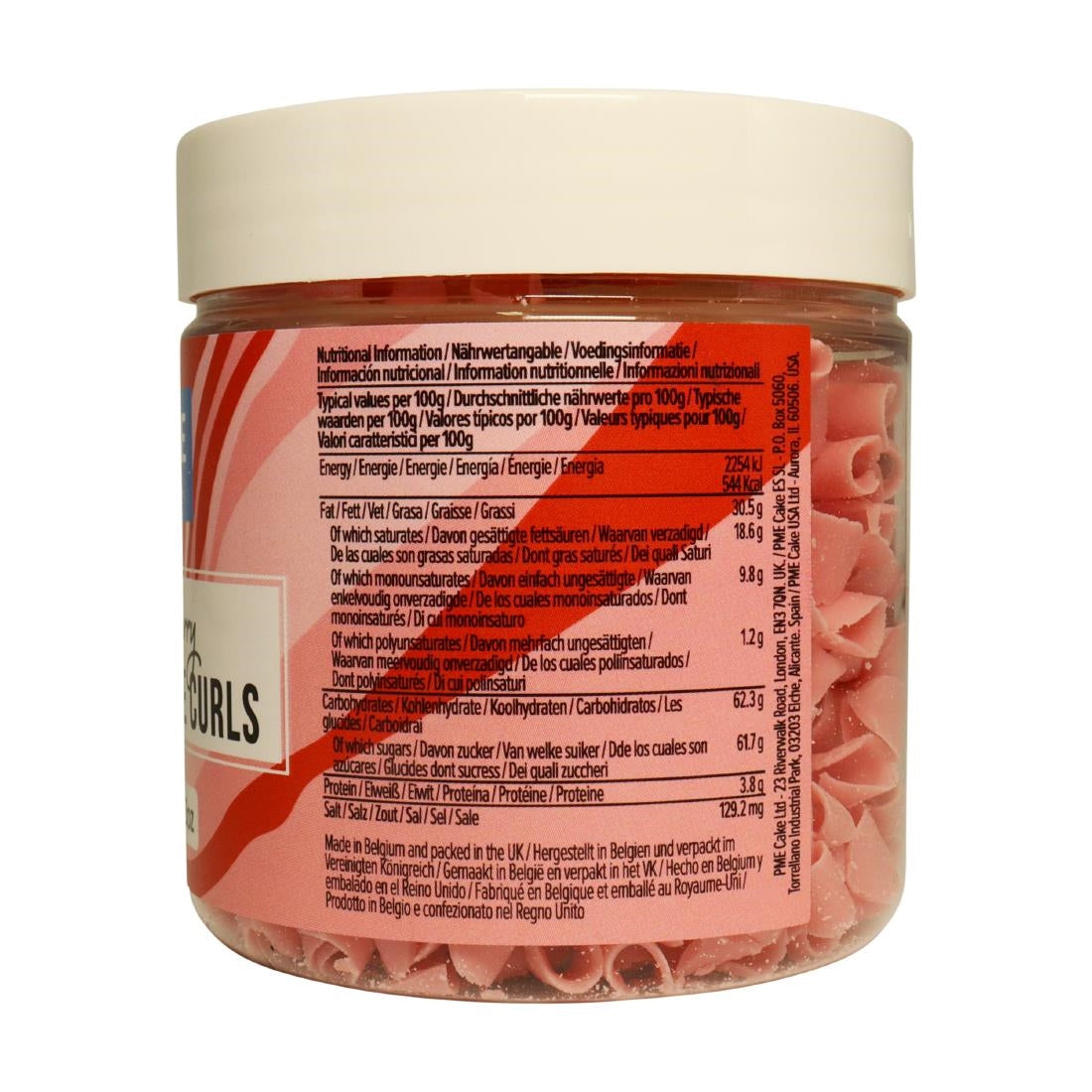 PME Chocolate Curls Strawberry 85g