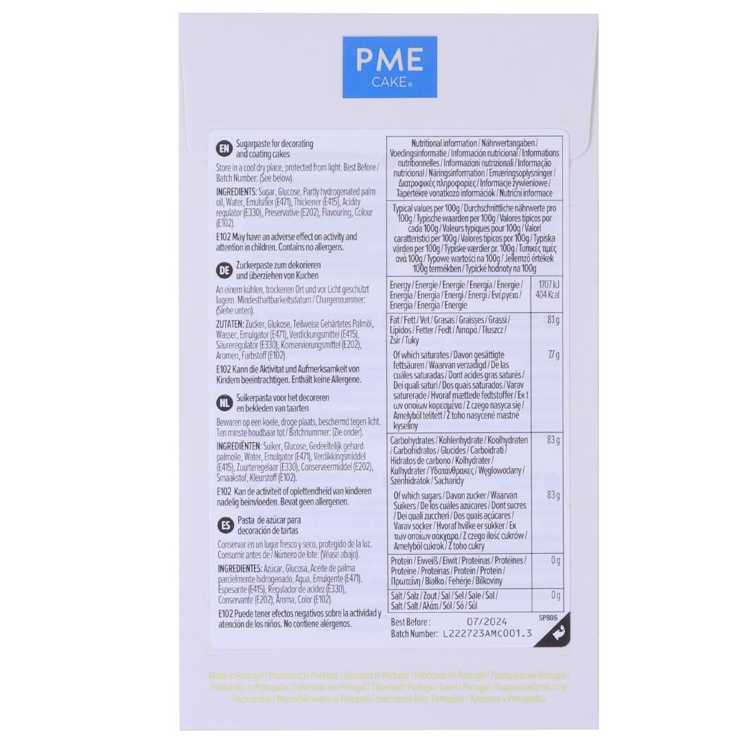 PME Sugar Paste Fondant Yellow 250g