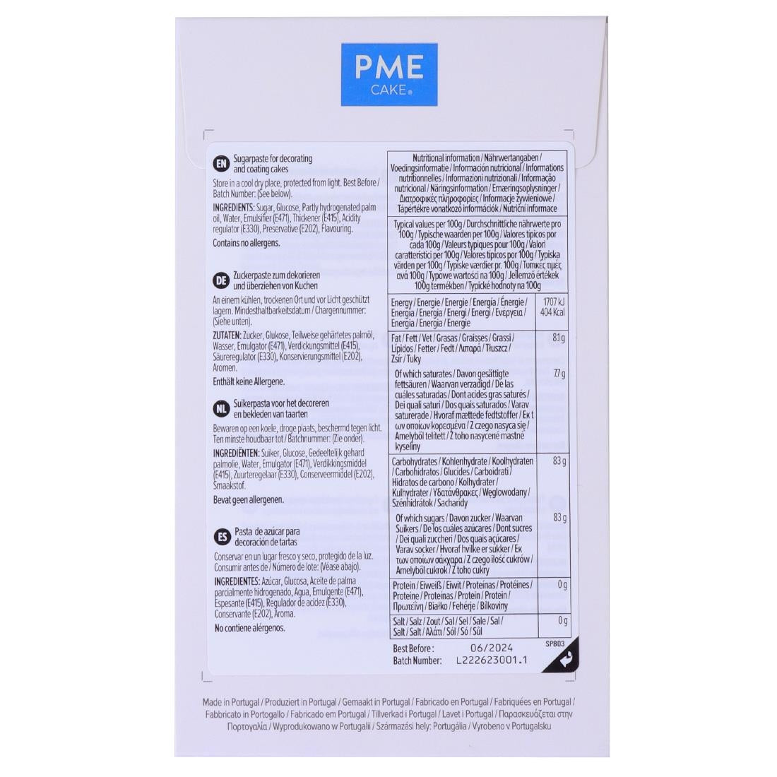 PME Sugar Paste Fondant White 250g
